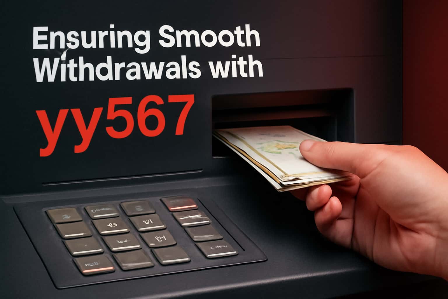 An informational graphic representing the process of ensuring smooth withdrawals with yy567.