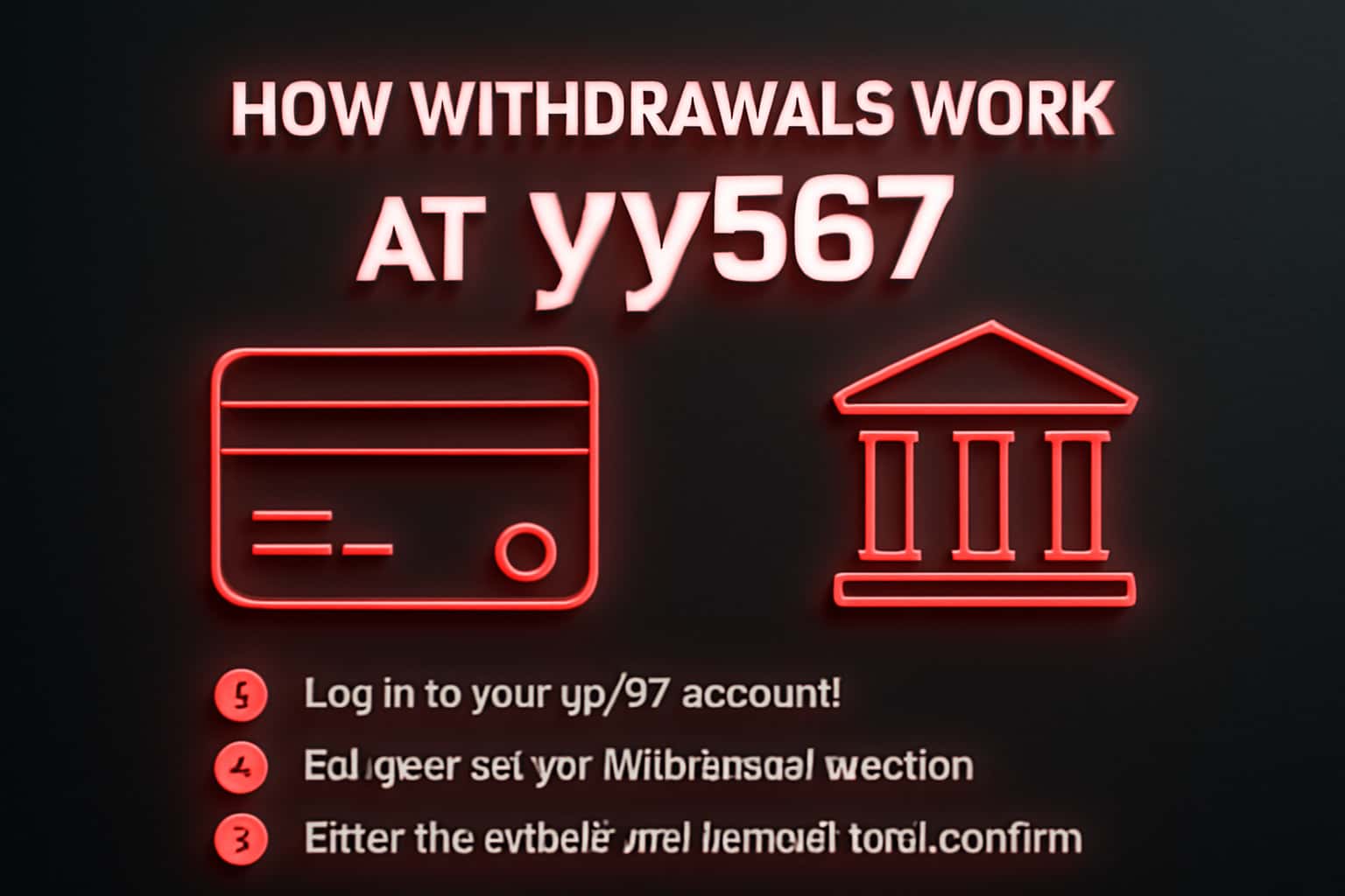 An informational scene illustrating the withdrawal process at yy567 with a focus on clarity.