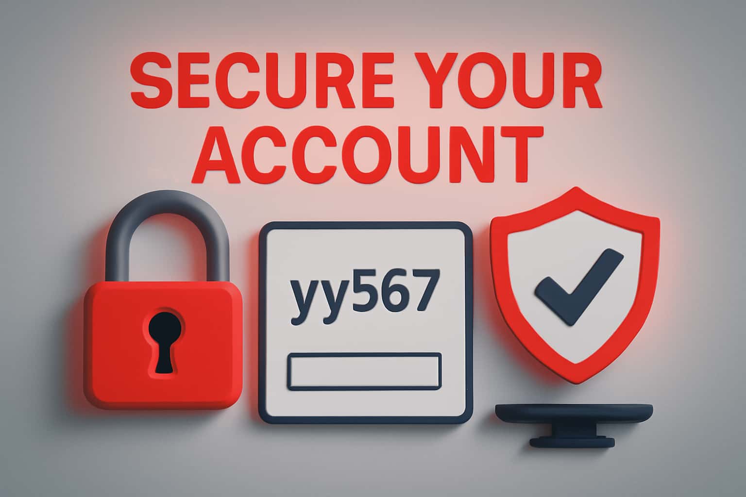 A futuristic depiction of account security for yy567, showcasing the text 'Secure Your yy567 Account' in bold typography.