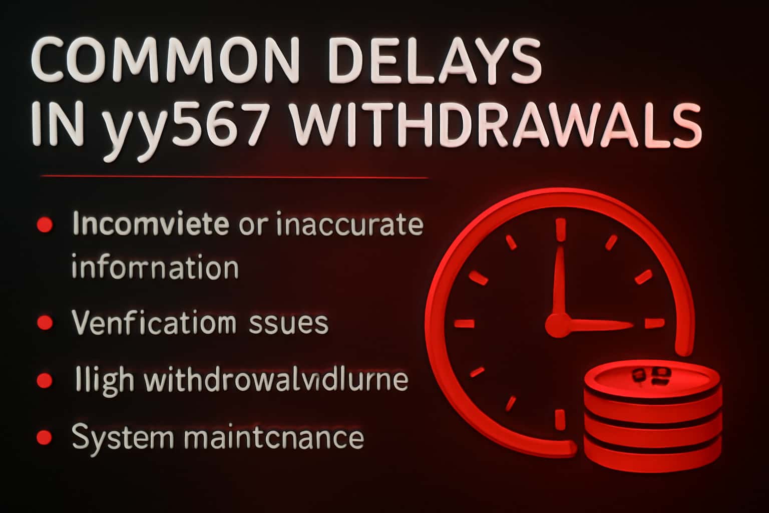 An illustrative image depicting common delays in yy567 withdrawals.