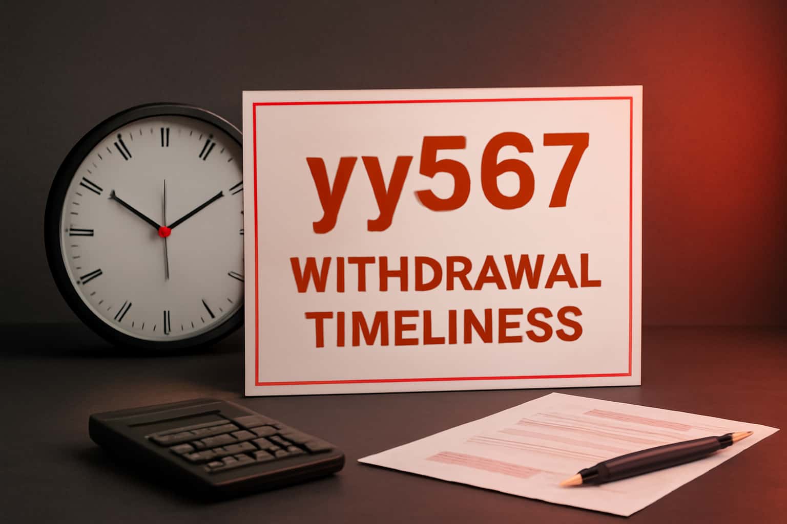Informational scene illustrating withdrawal timeliness for yy567.